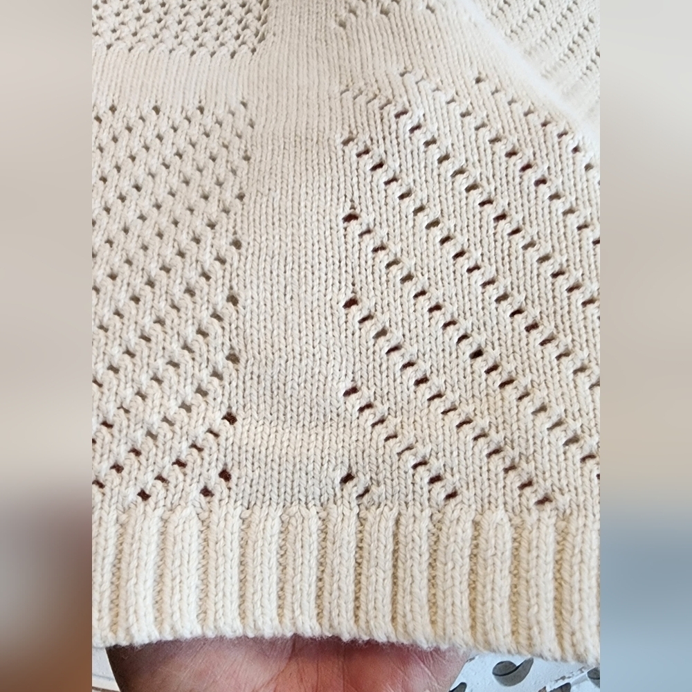 CUPCAKES & CASHEMERE CROTCHET KNIT SHORT IVORY DRAWSTRING WAIST NWT SZ LARGE - Picture 11 of 12